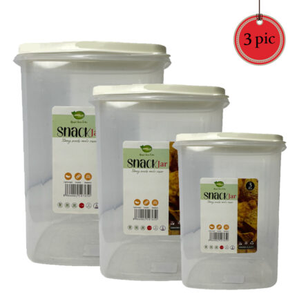 Appollo Snack Jar Cream 3Pcs 3L 2L 1L
