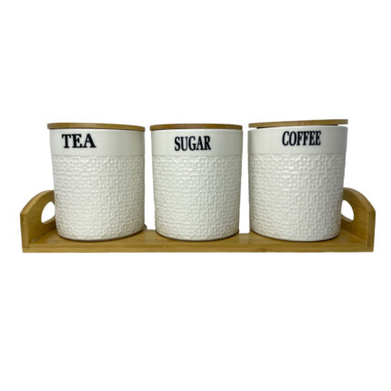 Canisters With Bamboo Base 3P Set (Jc7369)