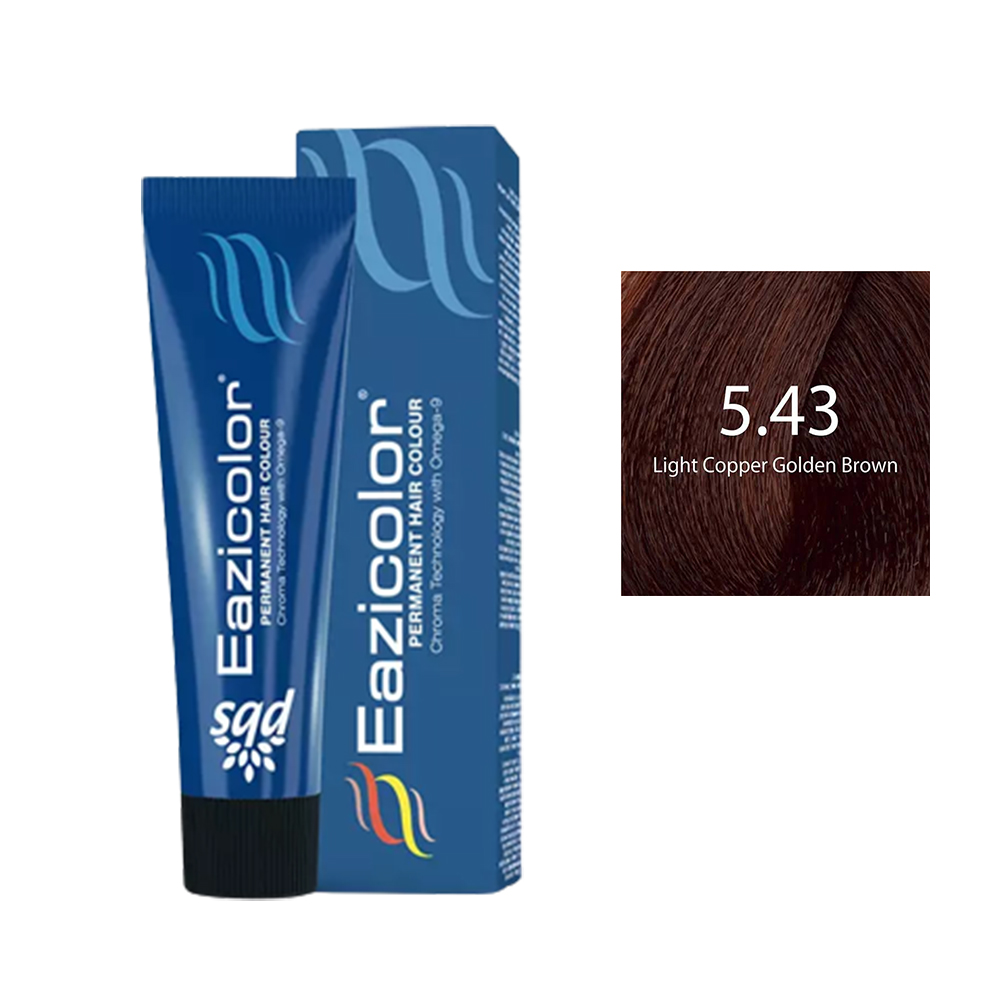 Eazicolor Permanent Hair Colour 5.43 Light Copper Golden Brown 60 Ml Eazicolor Permanent Hair Colour 5.43 Light Copper Golden Brown 60 Ml