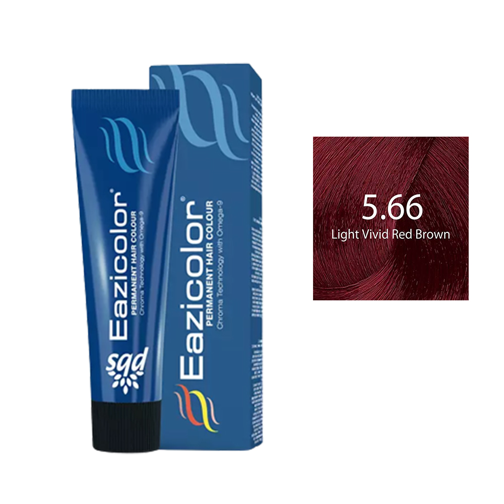 Eazicolor Permanent Hair Colour 5.66 Light Vivid Red Brown 60 Ml Eazicolor Permanent Hair Colour 5.66 Light Vivid Red Brown 60 Ml