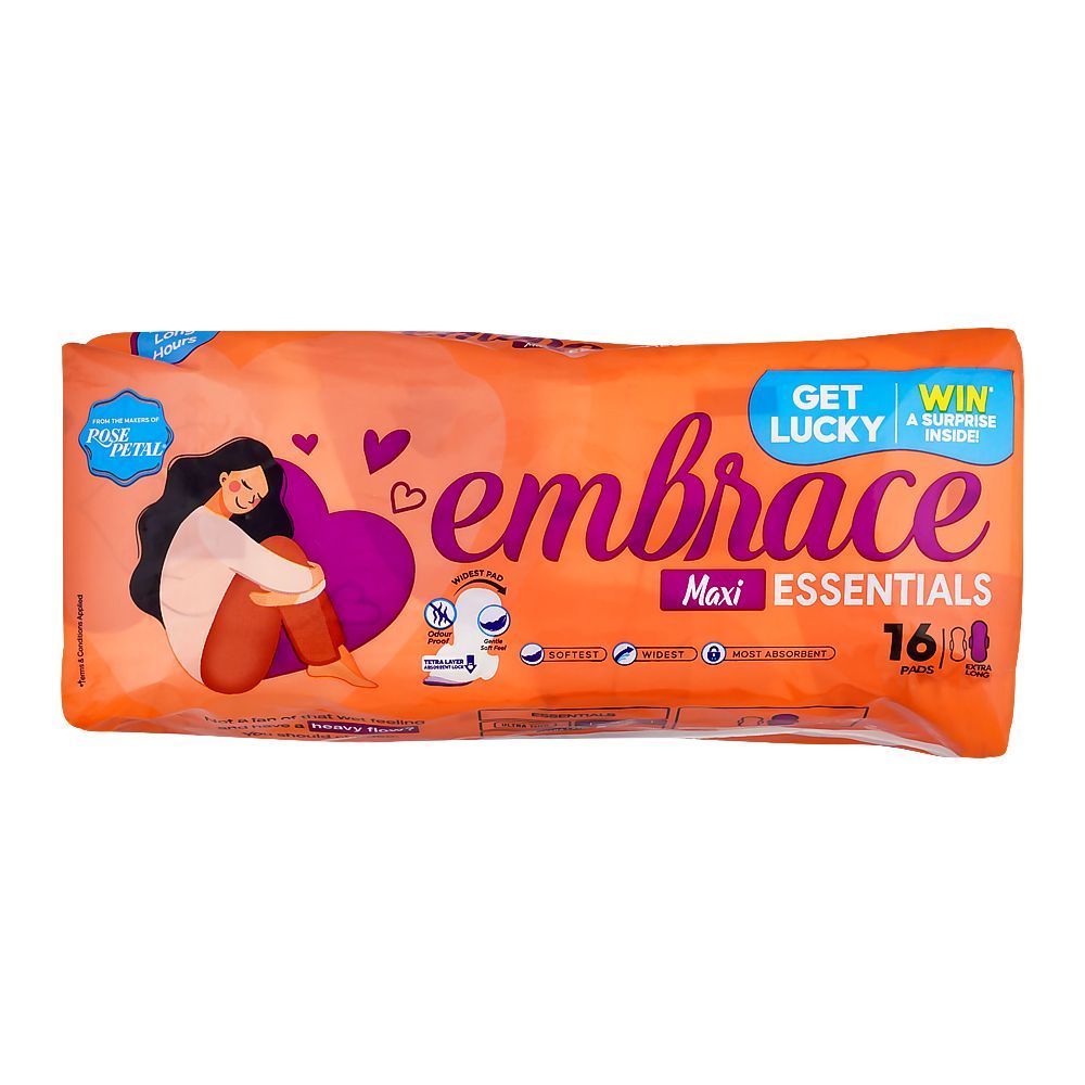 Embrace Essentials Maxi Pads Extra Long Value Pack 16-Pack Embrace Essentials Maxi Pads Extra Long Value Pack 16-Pack