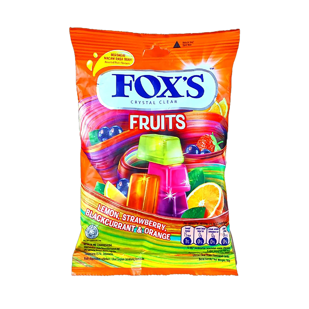 Foxs Crystal Clear Fruits Candy 90G Foxs Crystal Clear Fruits Candy 90G