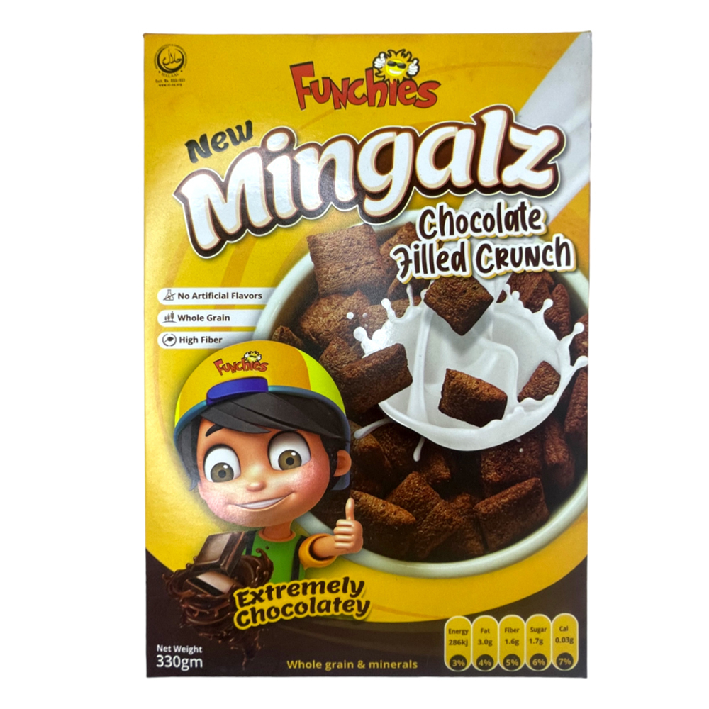 Funchies Mingalz Chocolate Filled Crunch 330G Funchies Mingalz Chocolate Filled Crunch 330G