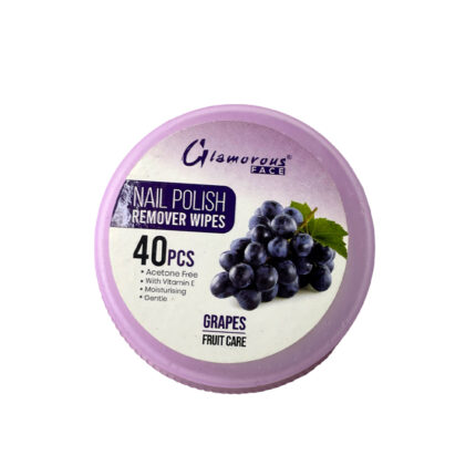 Glamorous Face Nail Polish Remover Grapes Wipes 40Pcs