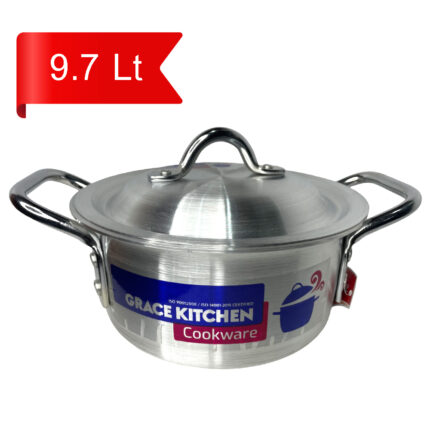 Grace Silver Steel Karahi With Lid 9.7L