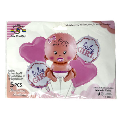 Habile Baby Girl Foil Balloon 5Pcs