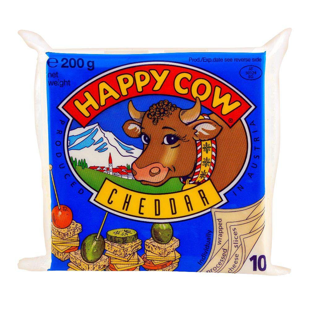 Happy Cow Cheddar Slice 10-Pack 200G Happy Cow Cheddar Slice 10-Pack 200G