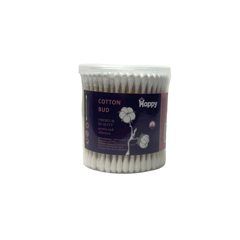 Happy Premium Quality Cotton Buds Wood 100Pcs (29177) Happy Premium Quality Cotton Buds Wood 100Pcs (29177)