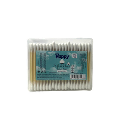Happy Soft & Clean Cotton Buds Wooden Sticks 200Pcs (25377)