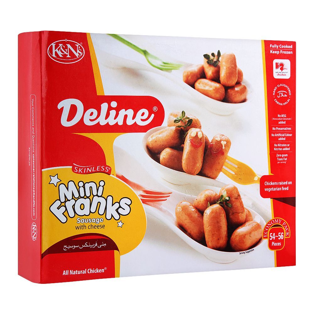 K&Ns Deline Mini Franks Sausage With Cheese 54-56 Pieces 700G K&Ns Deline Mini Franks Sausage With Cheese 54-56 Pieces 700G