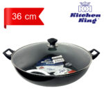 Kitchen King Classic Wok With Glass Lid 36Cm