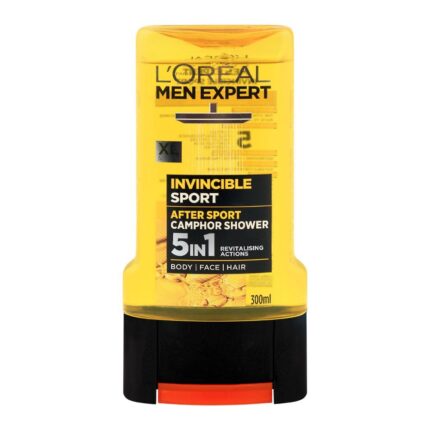L`Oreal Paris Men Expert Invincible Sports 5-In-1 Body + Face + Hair Shower Gel After Sport 300Ml