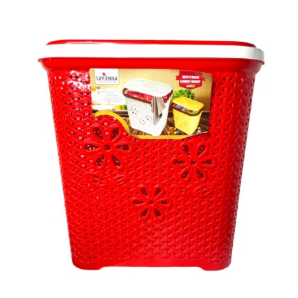 Lavenna Collection Laundry Basket Medium Red (0070)