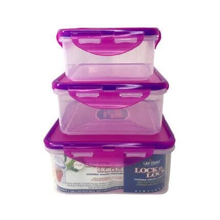 Lavenna Collection Lock N Lock Air Tight Container 3Pcs