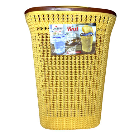Lavenna Collection Plasctic Laundry Basket With Cover Skin (0071)