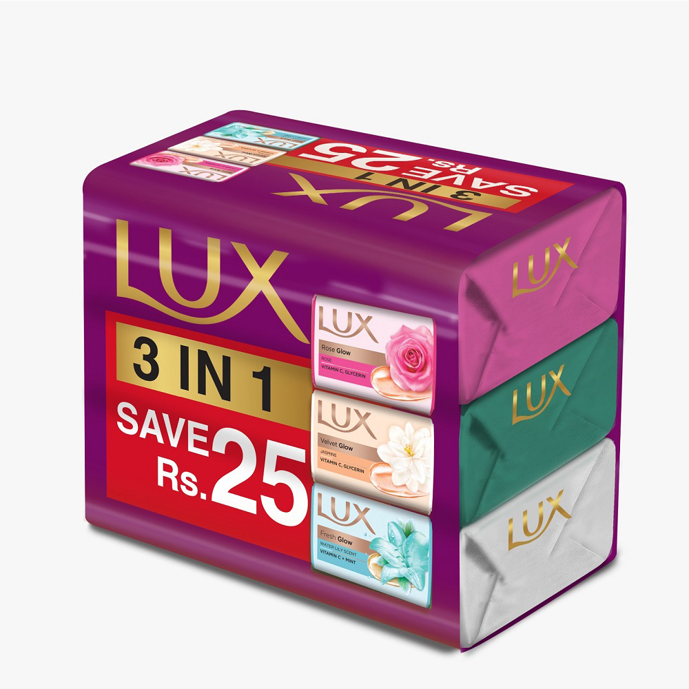 Lux Soap Rose,Velvet,Fresh Glow 130Gx3 Lux Soap Rose,Velvet,Fresh Glow 130Gx3