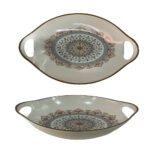 Melamine Broast Tray Brown Border (0420)