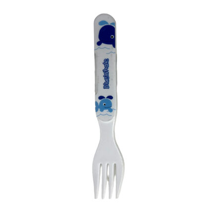Melamine Fork Bluewhale White & Blue (0182)
