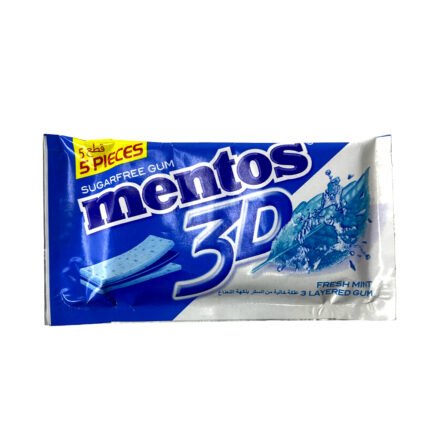 Mentos 3D Sugar Free Gum Fresh Mint 5Pcs