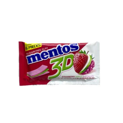 Mentos 3D Sugar Free Gum Strawberry 5Pcs