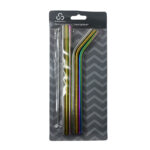 Multicolor Drinking Straw+Cleaning Brush 6Pcs