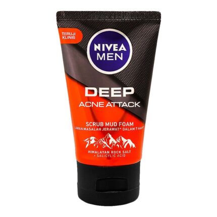 Nivea Men Deep Acne Attack Scrub Mud Foam 100Ml