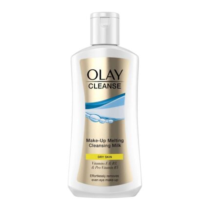 Olay Cleanse Make-Up Melting Cleansing Milk Make-Up Remover For Dry Skin With Vitamin E B3 + Pro-Vitamin B5 200Ml