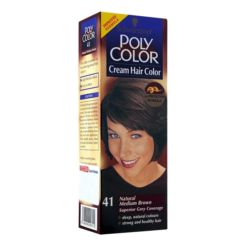 Poly Color Cream Hair Color 41 Natural Medium Brown Poly Color Cream Hair Color 41 Natural Medium Brown