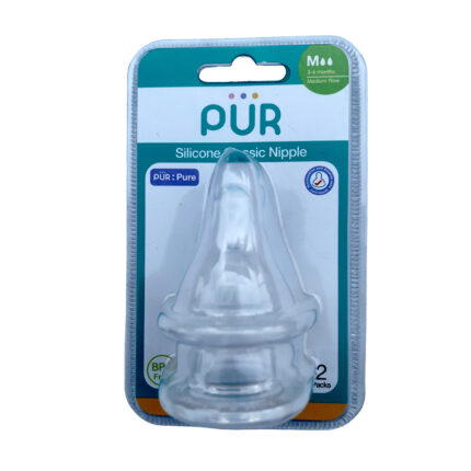 Pur Silicone Classic Nipple Medium 3-6 Month Medium Flow 2Pcs