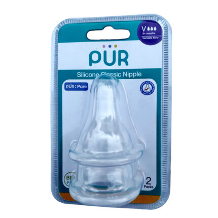 Pur Silicone Classic Nipple Variable 3+ Month Variable Flow 2Pcs