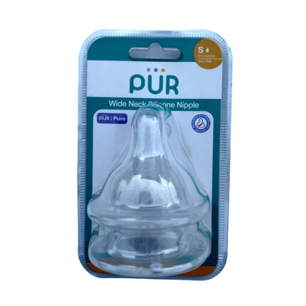 Pur Wide Neck Silicone Nipple Small 0-3 Month Slow Flow 2Pcs