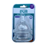 Pur Wide Neck Silicone Nipple Variable 3+ Month Variable Flow 2Pcs