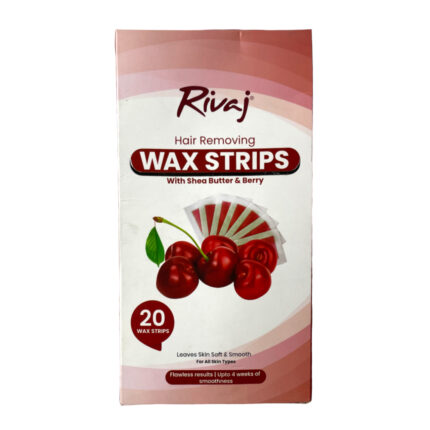 Rivaj Hair Removing Wax Strips With Shea Butter And Berry 20Pcs