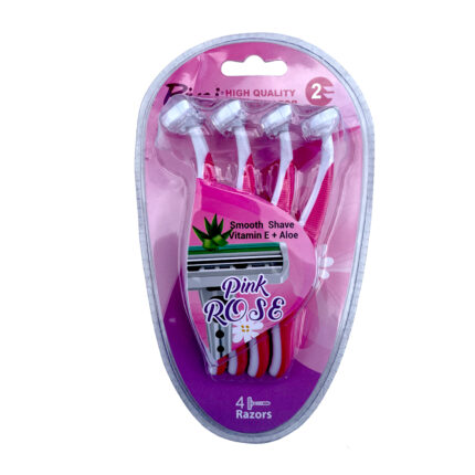Rivaj Ladies Razor Pink Rose 2 Blades 4Pcs