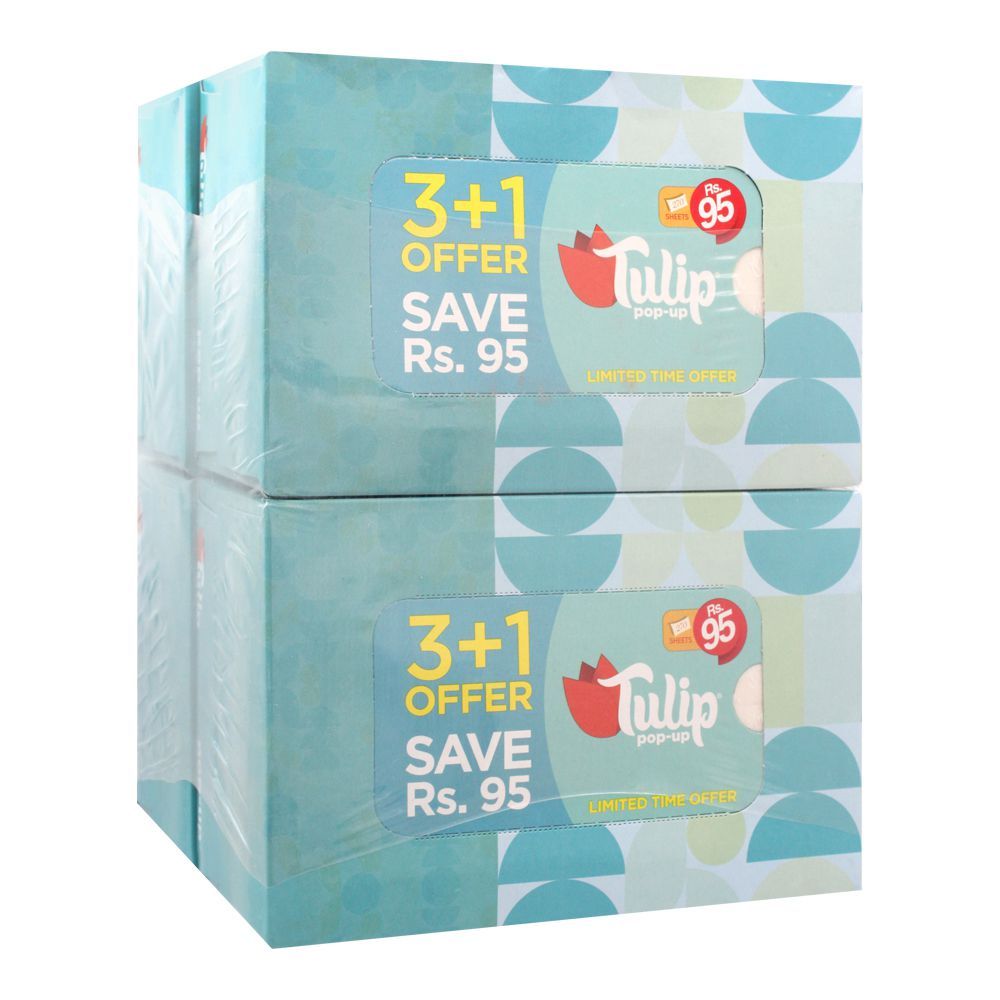 Rose Petal Tulip Pop-Up Tissue 3+1 Offer Pack Rose Petal Tulip Pop-Up Tissue 3+1 Offer Pack