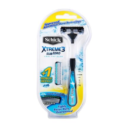 Schick Xtreme 3 Sub Zero Cool The Burn Razor 1 Razor + 2 Cartridges