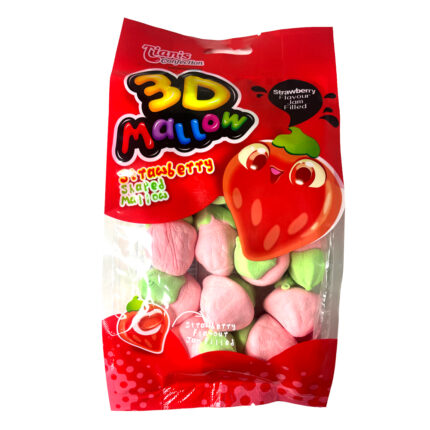 Tians 3D Mallow Pouch Strawberry Shaped 100G