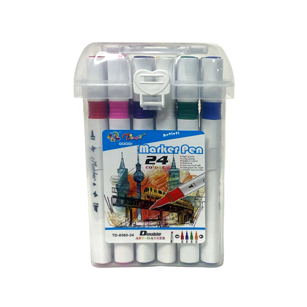 Tongdi Marker Color Pen 24 Colors Double Tip (8560-24)