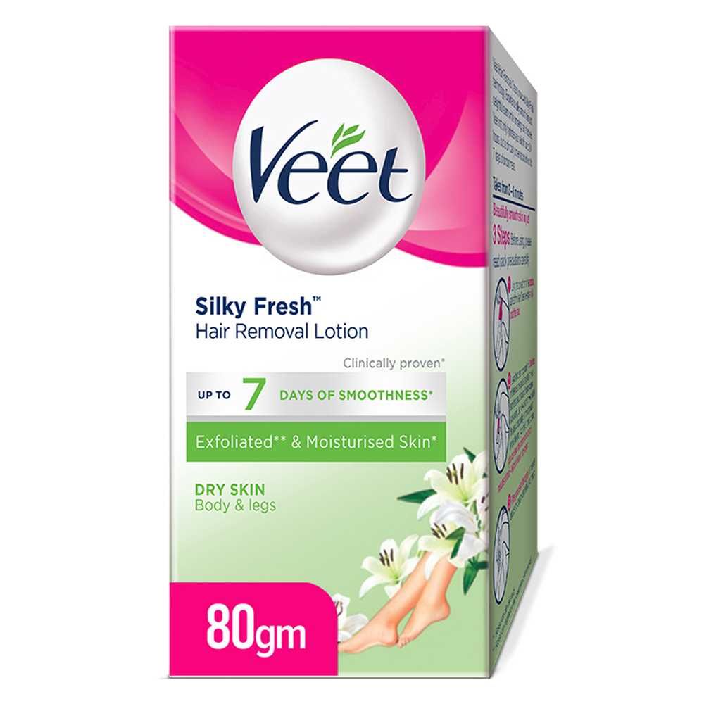 Veet Silky Fresh Hair Removal Lotion Body & Legs Dry Skin 80G Veet Silky Fresh Hair Removal Lotion Body & Legs Dry Skin 80G