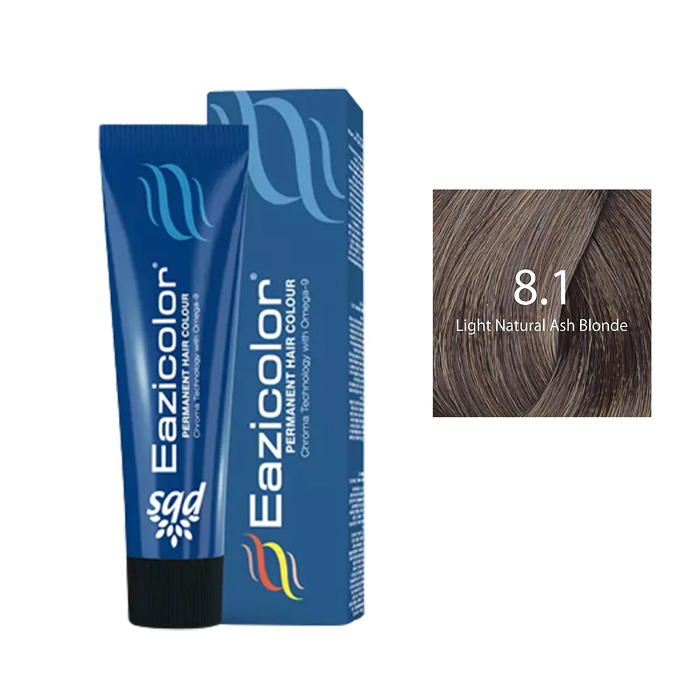 Eazicolor Permanent Hair Colour 8.1 Light Natural Ash Blonde 60 Ml Eazicolor Permanent Hair Colour 8.1 Light Natural Ash Blonde 60 Ml