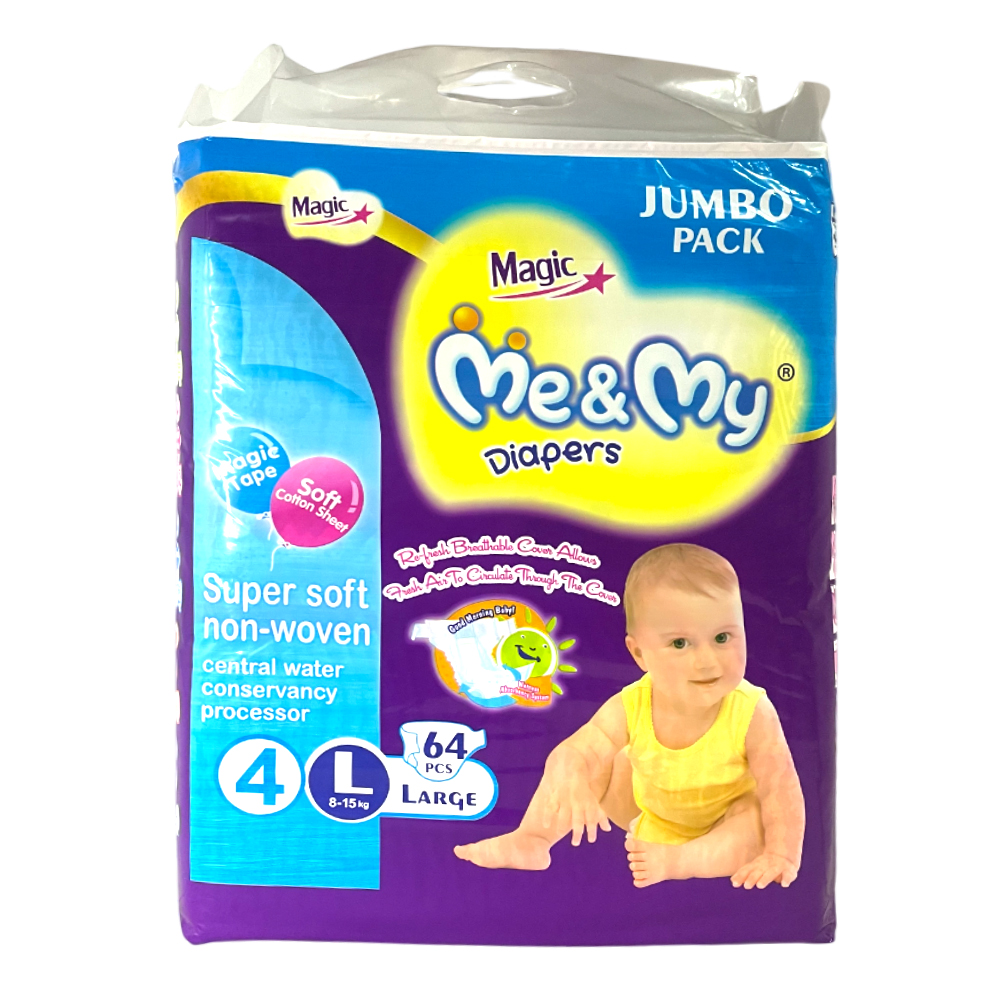 Me & My Diaper Large No4 64Pcs Me & My Diaper Large No4 64Pcs