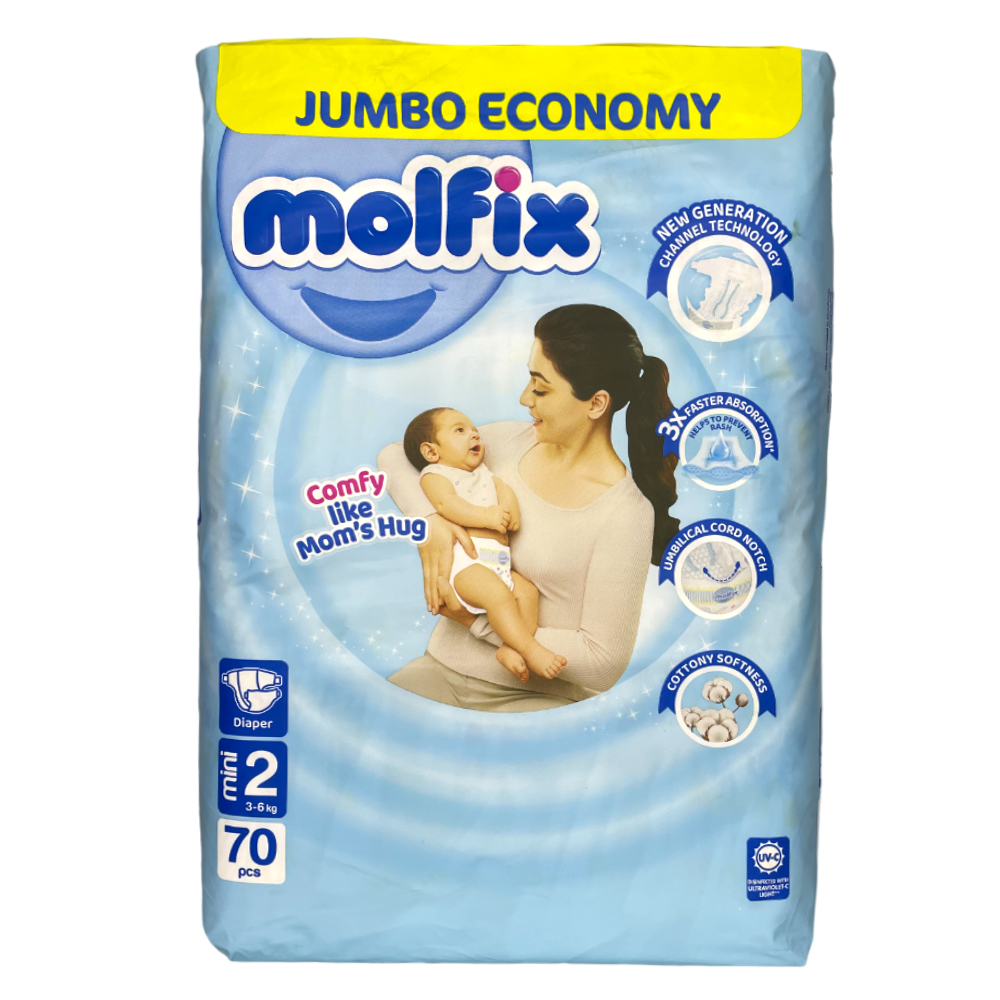 Molfix Diaper No. 2 Mini 3-6 Kg 68-Pack Molfix Diaper No. 2 Mini 3-6 Kg 68-Pack