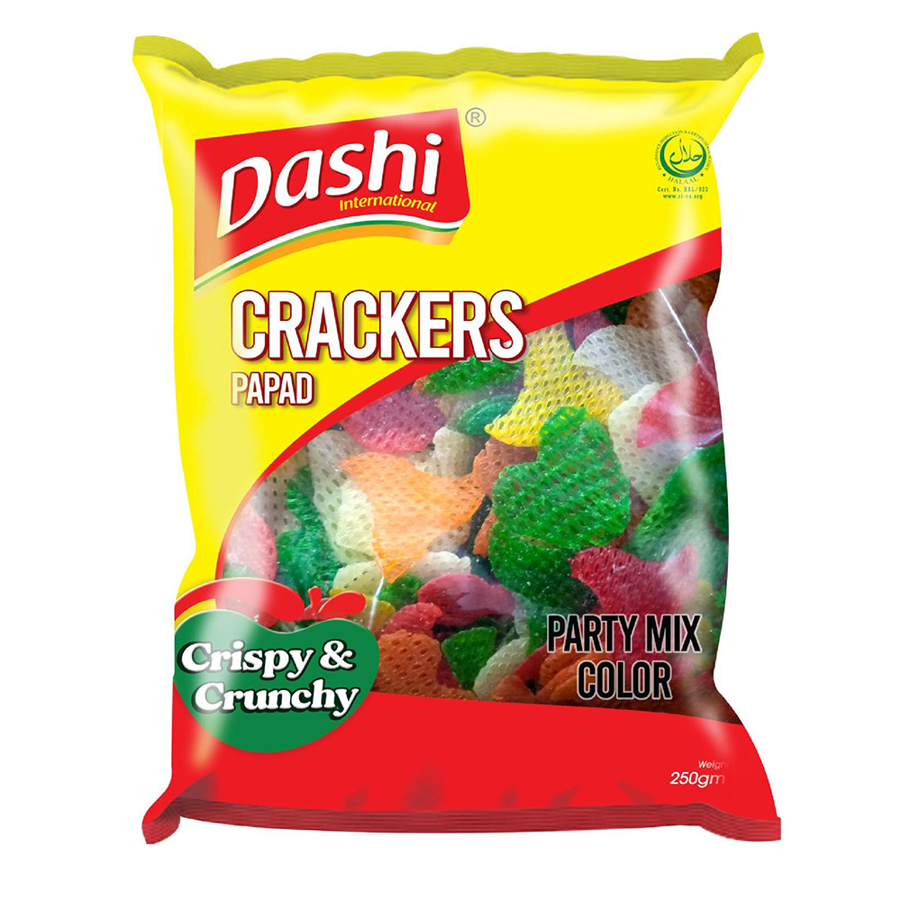 Dashi Crackers Papad Party Mix Coloure 250G Dashi Crackers Papad Party Mix Coloure 250G