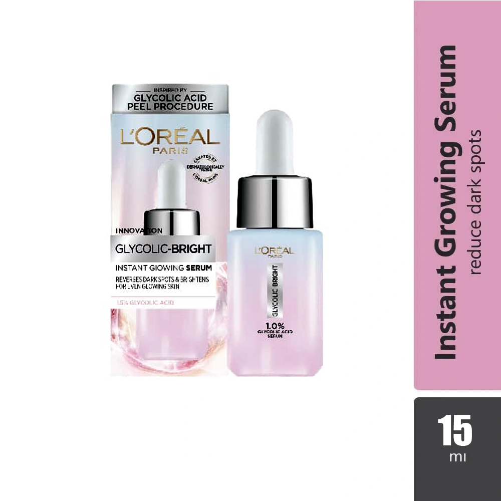 Loreal Glycolic-Bright Istant Glowing Serum 15Ml Loreal Glycolic-Bright Istant Glowing Serum 15Ml