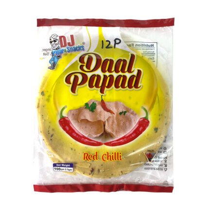 Dj Papar & Snacks Daal Papad Red Chilli 100G